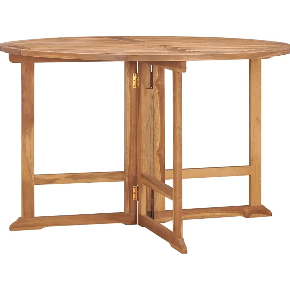 vidaXL Tuintafel inklapbaar Ø110x75 cm massief teakhout