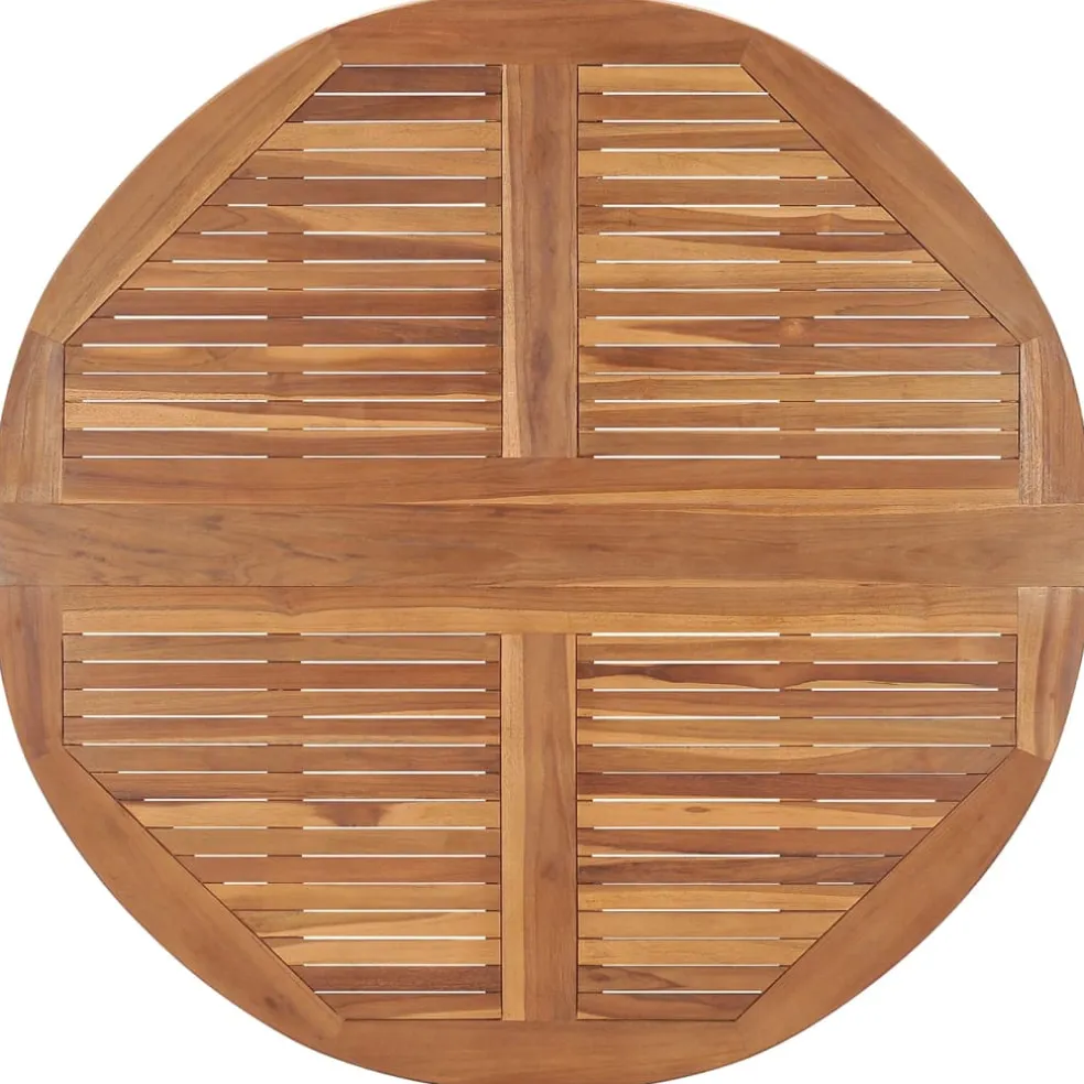 vidaXL Tuintafel inklapbaar Ø110x75 cm massief teakhout