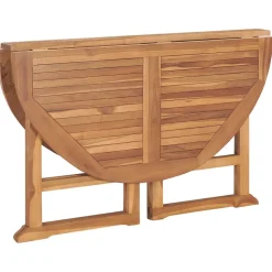 vidaXL Tuintafel inklapbaar Ø110x75 cm massief teakhout
