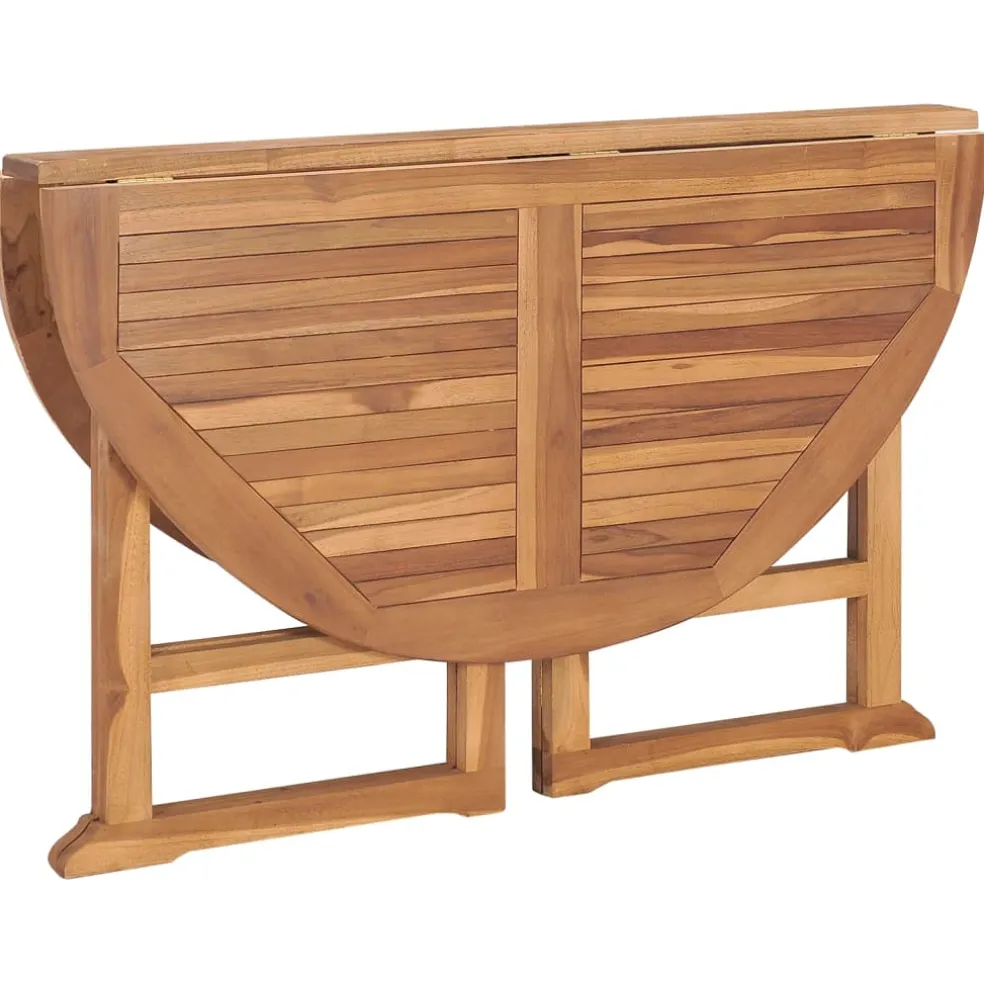 vidaXL Tuintafel inklapbaar Ø110x75 cm massief teakhout