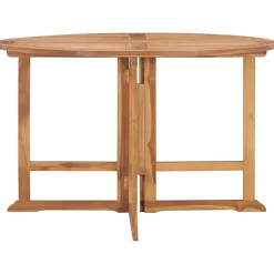 vidaXL Tuintafel inklapbaar Ø110x75 cm massief teakhout