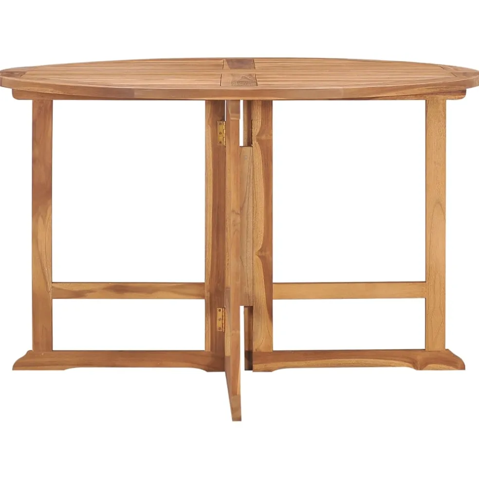 vidaXL Tuintafel inklapbaar Ø110x75 cm massief teakhout