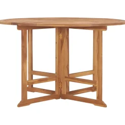 vidaXL Tuintafel inklapbaar Ø110x75 cm massief teakhout