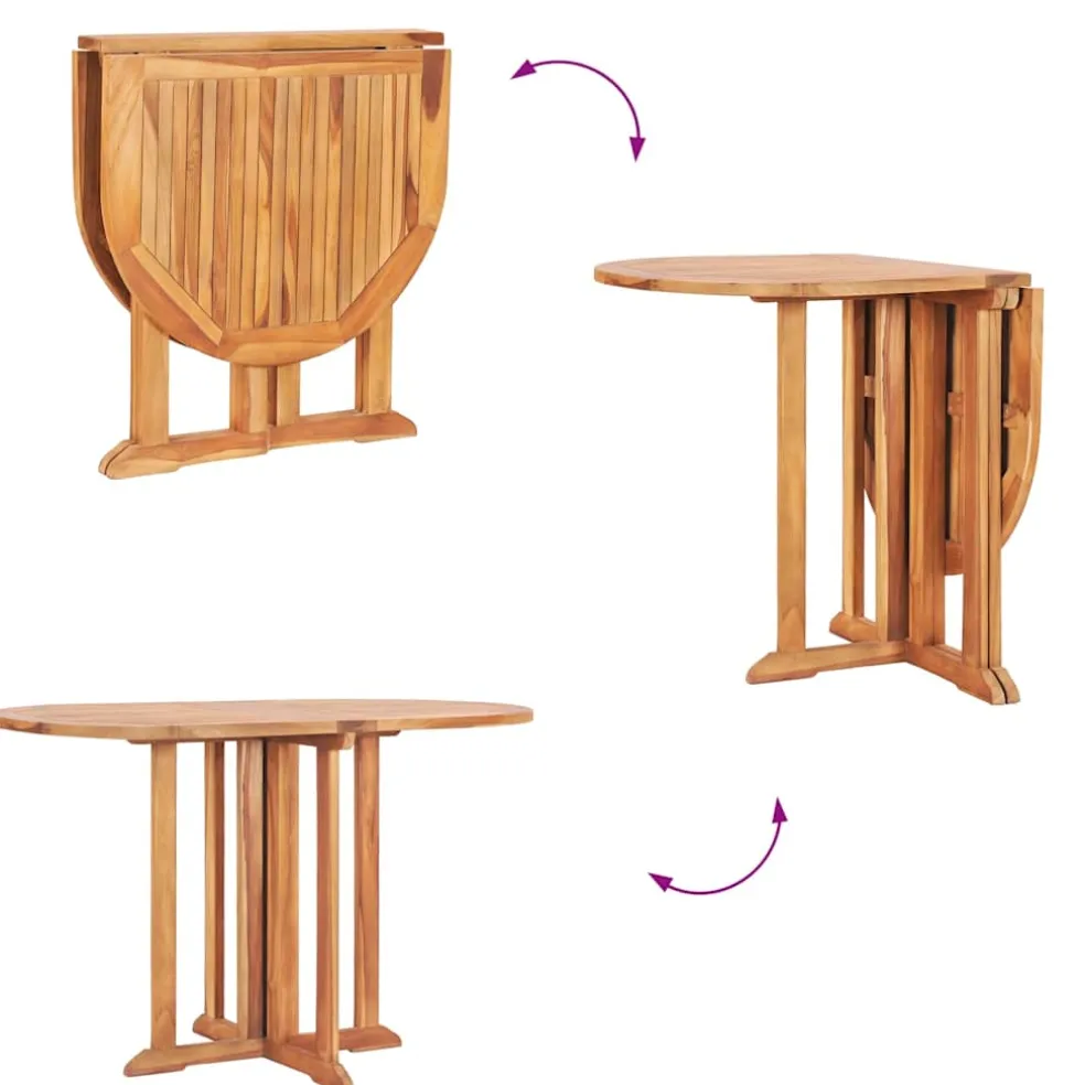 vidaXL Tuintafel inklapbaar 120x70x75 cm massief teakhout