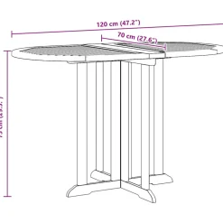 vidaXL Tuintafel inklapbaar 120x70x75 cm massief teakhout