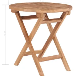 vidaXL Tuintafel inklapbaar 45 cm massief teakhout