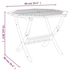 vidaXL Tuintafel inklapbaar 90x75 cm massief acaciahout