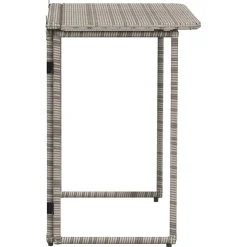 vidaXL Tuintafel inklapbaar 90x51x75 cm poly rattan grijs