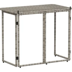vidaXL Tuintafel inklapbaar 90x51x75 cm poly rattan grijs