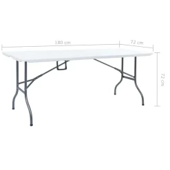 vidaXL Tuintafel inklapbaar 180x72x72 cm HDPE wit