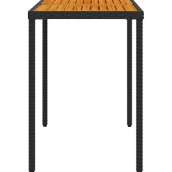 vidaXL Tuintafel met acaciahouten blad 115x54x74 cm poly rattan zwart