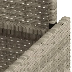 vidaXL Tuintafel met glazen blad 100x55x73 cm poly rattan lichtgrijs