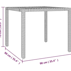 vidaXL Tuintafel met houten blad poly ratten en acaciahout zwart