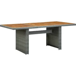 vidaXL Tuintafel poly rattan en massief acaciahout lichtgrijs