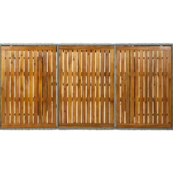 vidaXL Tuintafel poly rattan en massief acaciahout lichtgrijs