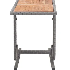 vidaXL Tuintafel poly rattan en massief acaciahout antraciet