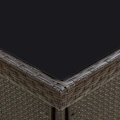 vidaXL Tuintafel poly rattan en glas bruin