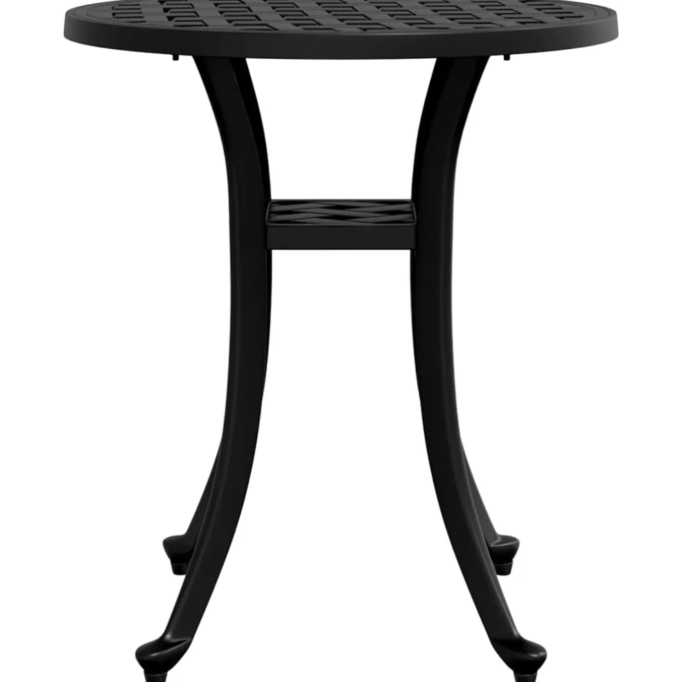vidaXL Tuintafel Ø 48x53 cm gietaluminium zwart