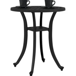 vidaXL Tuintafel Ø 48x53 cm gietaluminium zwart