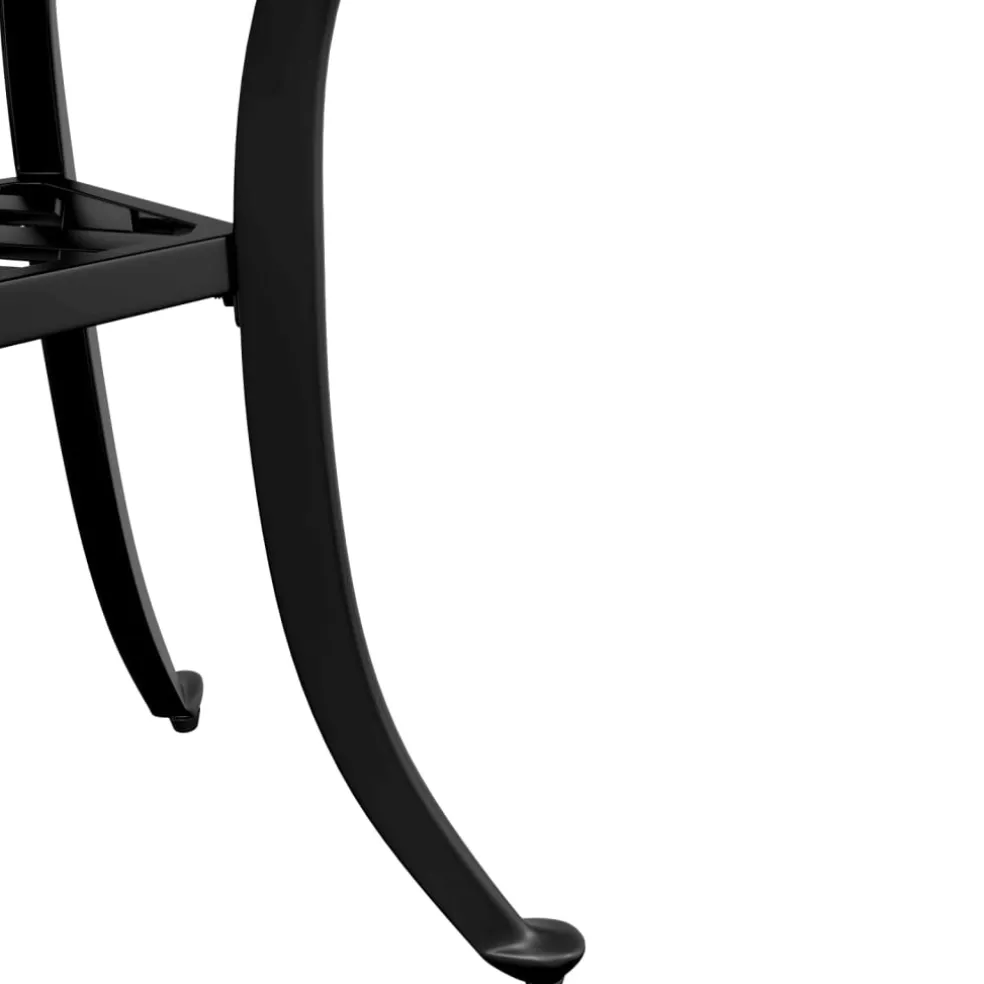vidaXL Tuintafel Ø 48x53 cm gietaluminium zwart