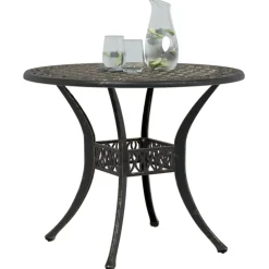 vidaXL Tuintafel Ø 90x75 cm gietaluminium bronskleurig