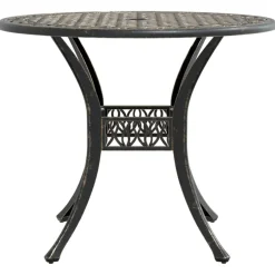 vidaXL Tuintafel Ø 90x75 cm gietaluminium bronskleurig