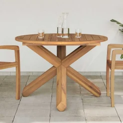 vidaXL Tuintafel Ø109x74 cm massief teakhout