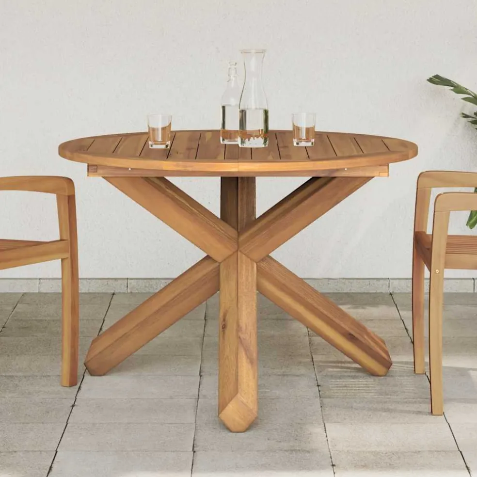vidaXL Tuintafel Ø109x74 cm massief teakhout