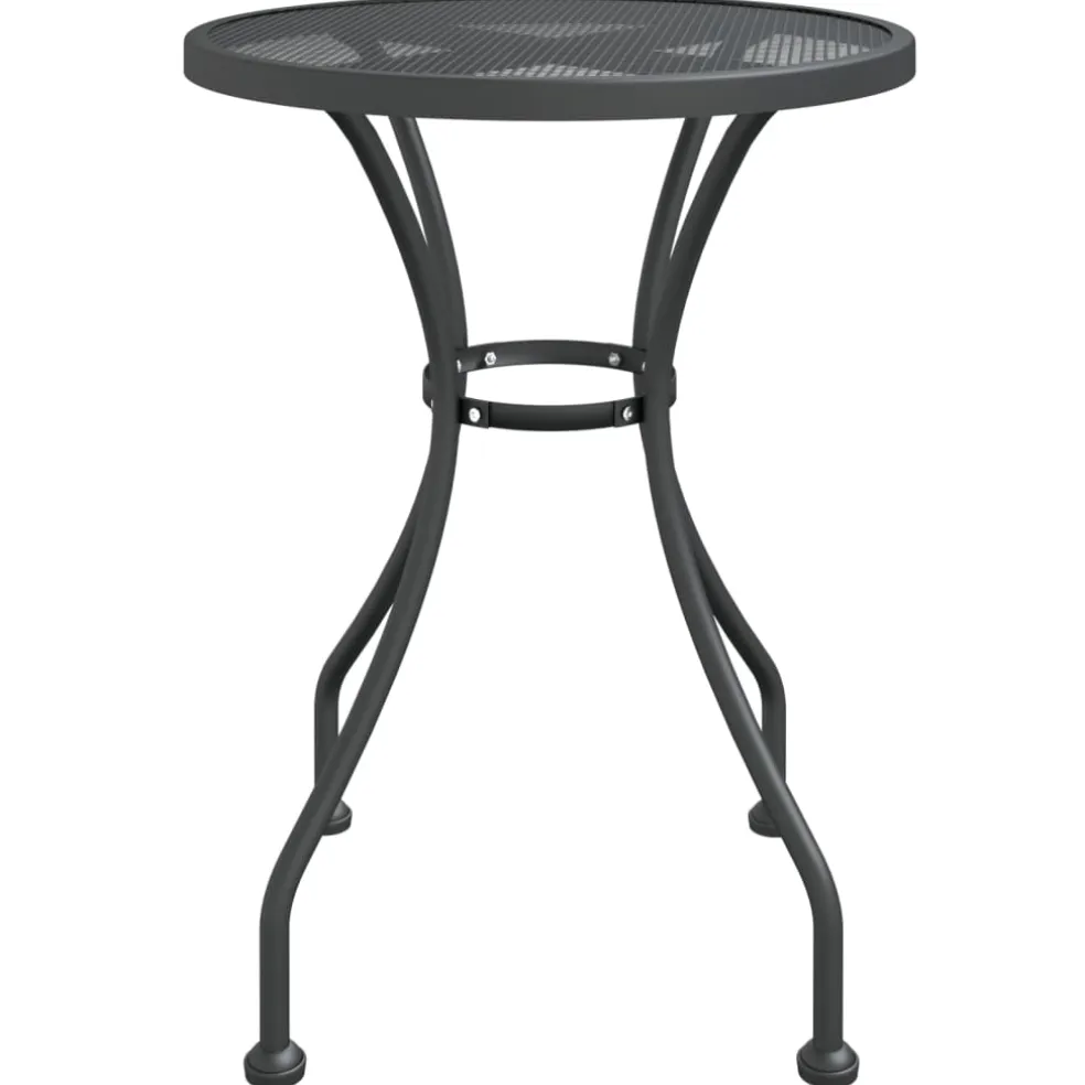 vidaXL Tuintafel Ø60x72 cm metaalgaas antracietkleurig