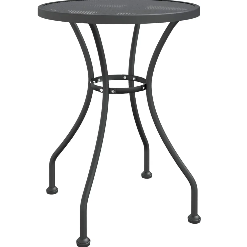 vidaXL Tuintafel Ø60x72 cm metaalgaas antracietkleurig