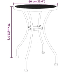 vidaXL Tuintafel Ø60x72 cm metaalgaas antracietkleurig