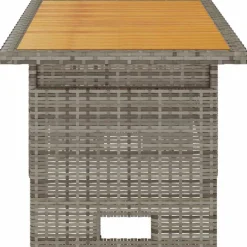 vidaXL Tuintafel 100x50x43/63 cm acaciahout en poly rattan grijs