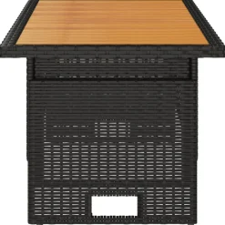 vidaXL Tuintafel 100x50x43/63 cm acaciahout en poly rattan zwart