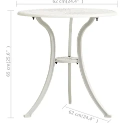 vidaXL Tuintafel 62x62x65 cm gietaluminium wit