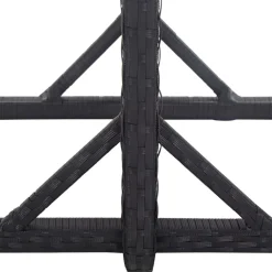 vidaXL Tuintafel 110x53x72 cm glas en poly rattan zwart