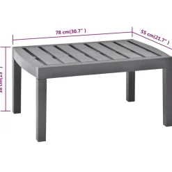 vidaXL Tuintafel 78x55x38 cm kunststof mokkakleurig