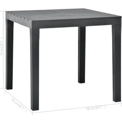 vidaXL Tuintafel 78x78x72 cm kunststof antraciet