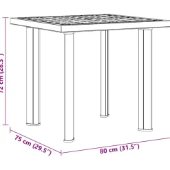 vidaXL Tuintafel 80x75x72 cm kunststof antraciet