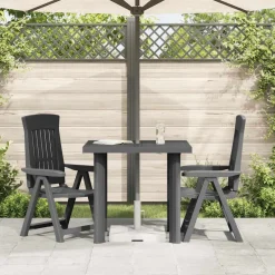 vidaXL Tuintafel 80x75x72 cm kunststof antraciet