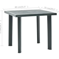 vidaXL Tuintafel 80x75x72 cm kunststof groen