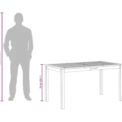 vidaXL Tuintafel 140x80x74 cm massief acaciahout