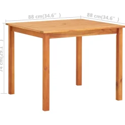 vidaXL Tuintafel 88x88x74 cm massief acaciahout