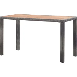 vidaXL Tuintafel 123x60x74 cm massief acaciahout antraciet en bruin