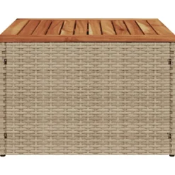 vidaXL Tuintafel 55x55x37 cm poly rattan en acaciahout beige