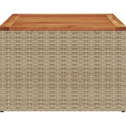 vidaXL Tuintafel 55x55x37 cm poly rattan en acaciahout beige