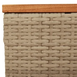 vidaXL Tuintafel 55x55x37 cm poly rattan en acaciahout beige