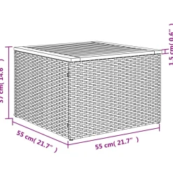 vidaXL Tuintafel 55x55x37 cm poly rattan en acaciahout beige