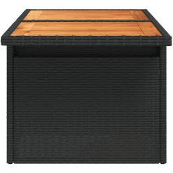 vidaXL Tuintafel 100x55x73 cm poly rattan en acaciahout zwart