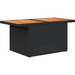 vidaXL Tuintafel 100x55x73 cm poly rattan en acaciahout zwart