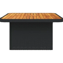 vidaXL Tuintafel 80x80x71 cm poly rattan en acaciahout zwart